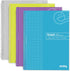 Emraw Graph Paper Notebooks, Spiral Quad Ruled Grid Notebook, 100 Sheets, Assorted Colors, Pack of 4