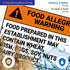 18x24 Inches, 55 Food Prepared in This Establishment May Contain Wheat Fish Eggs Soy Nuts Or Dairy Sign, mil Thick HDPS