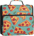 Fisyme 3 Sausage Pizza Cute Zipper Binder Ring with Zipper and Shoulder Strap Large Capacity Multi-Pocket Binder