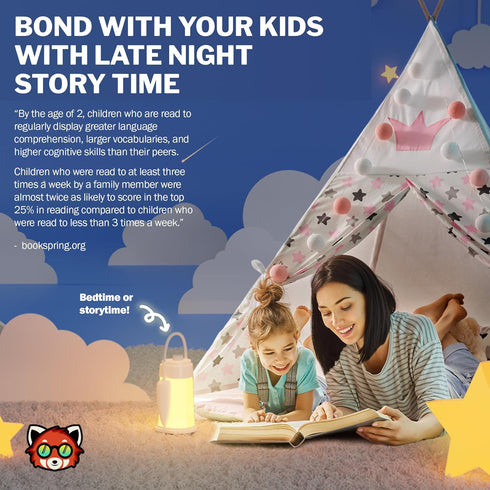 TODDO 6-12 Kids Lantern Book Night Light Lamp for Camping Gear, Kids Reading Light, Toddler Camping NightLight, LED