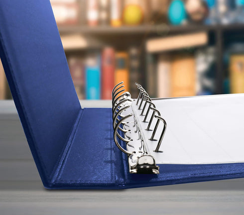 Better Office Products 7 Ring Executive Check Binder, Blue Textured Cover, 600 Check Capacity