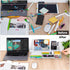 Varhomax Glass Desk Whiteboard with Storage, To-Do List Memo Desktop Dry Erase White Board for Home Office (White)