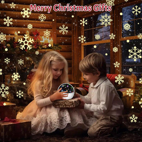 Christmas Projector Night Light Indoor, Snowflake NightLight for Room Decor, Kids Star Projector Night Light
