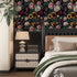 17.5In 118In Dark Green Floral Wallpaper Peel and Stick, Vintage Botanical Wallpapers Self-Adhesive Contact Paper