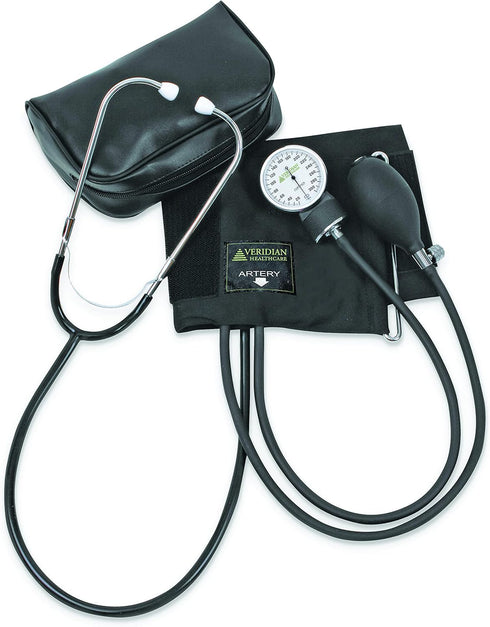 Veridian Self-Taking Home Blood Pressure Kit with Attached Stethoscope, Adult, Latex Free, 1 Pound, 1 Count