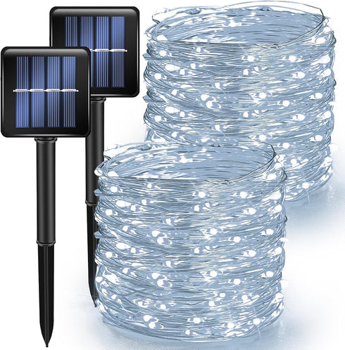 White Solar String Lights Outdoor, 80 FT 240 LED Solar Powered Waterproof Fairy Lights for Christmas Party Yard