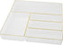 Martha Stewart Kerry Plastic Stackable Office Desk Drawer Organizers, Set of 5 with Gold Trim
