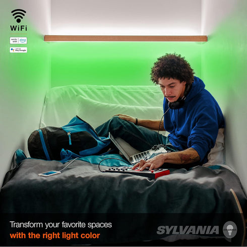 6.5ft, 1 Pack (75705) SYLVANIA Wifi LED Smart Strip Light Expansion Kit, Indoor, Full Color & Adjustable White