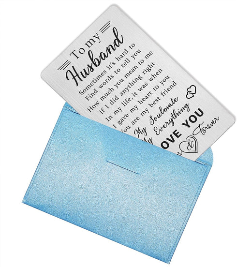 Gifts for Husband Wallet Card, Wedding Anniversary Card for Him, Romantic Birthday Gifts from Wife