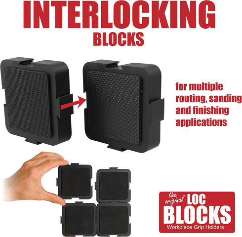 Loc Block Work Gripping Block 4 Pack, Ideal for Free Hand Routing and Finishing