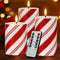 Christmas Glitter Red Stripes LED Flameless Candles, Battery Operated Real Wax Pillar