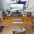 DAWNTREES Dual Sided Desk Mat, Leather Desk Pad, Brown 35.5"x17", with PU Leather Valet Tray Organizer
