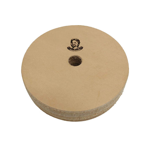 3" Leather Stropping and Polishing Wheel for Bench Grinders, 10mm Arbor, Buffing Compound Included (Jewelers Rouge)