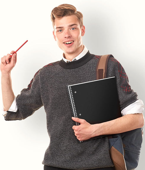 Dunwell College Ruled Spiral Notebook, 1 Subject, 8.5 x 11, Protective Plastic Cover, 80 Sheets, Perforated Pages