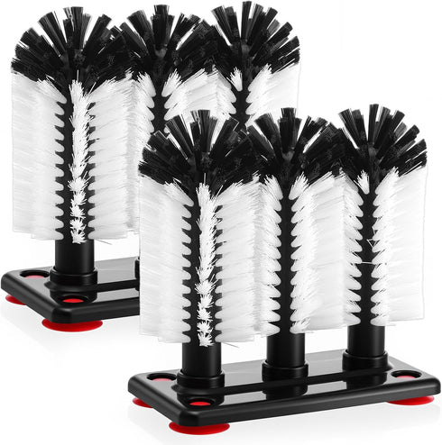 Meyeyaia 2 Pack Water Bottle Cleaning Brush with 3 Brushe Heads & Suction