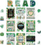Zonon 45 PCS Eucalyptus Reading Bulletin Board Poster, Boho Greenery Motivational Prints for Teachers