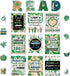 Zonon 45 PCS Eucalyptus Reading Bulletin Board Poster, Boho Greenery Motivational Prints for Teachers