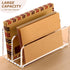 SANRUI Acrylic Mail Sorter Desktop Organizer, 2 Compartments Clear Small File Holder for Desk, Office, Home