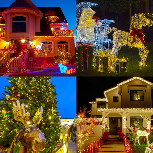 105FT 300 8 realization Christmas Lights Outdoor, LED String Lights Indoor with Modes, End-to-End Plug, UL Certified