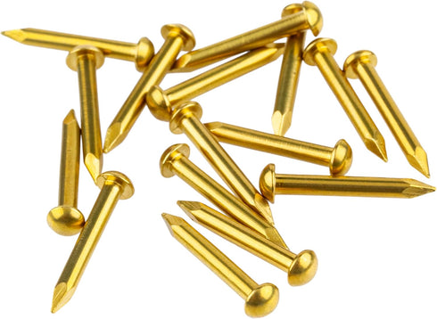 Solid Brass Escutcheon Pins - 1/2" Long, Pack of 100 Decorative Nails for Wood