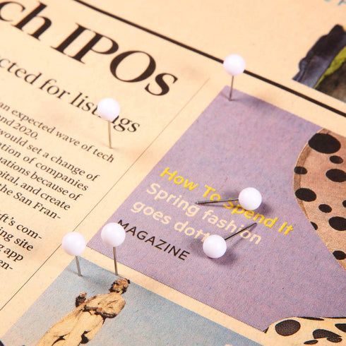 Map Tacks Push Pins Small Size, 300 Packs (White, 1/5 Inch)