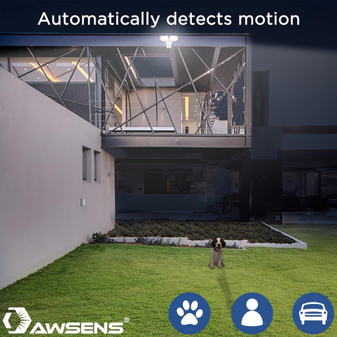 40W 180 4000 5000 2 LED Security Lights Motion Sensor Light Outdoor, Degree, LM, K, ETL Water Resistant, Clear Head