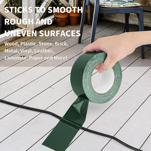 Green Duct Tape Heavy Duty Waterproof, 40 Yards x 2 Inch, Strong Adhesive, Easy Tear for Home Repairs & Crafts