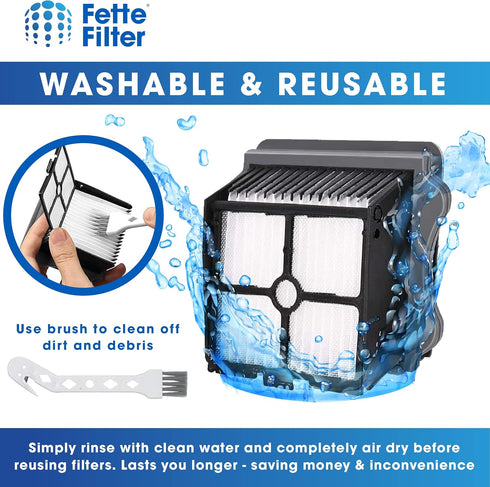 Fette Filter - HEPA Filters Compatible with Tineco iFloor 3/Floor One S3/S5/S5 Pro, Wet Dry Vacuum Cleaner, Includes 6
