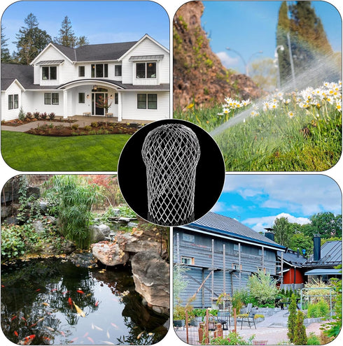 4 Pcs Gutter Downspout Guards 3.5 Inch Aluminum Leaf Filter Strainer for Preventing Blockage Leaves Debris
