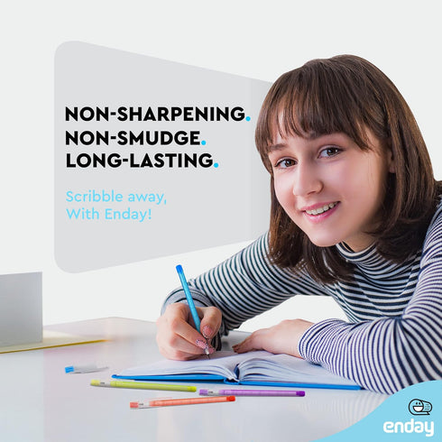 Emraw No 2 HB Translucent Pencils, Multipoint Non-Sharpening Stackable Pencil with Matching Eraser (Pack of 16)