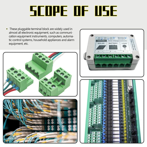 32Pcs 9 Type Pluggable Terminal Blocks Connector Socket, 5mm Pitch PCB Mount Male Female Connectors