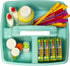 Storex 3-Compartment Small Caddy - Multipurpose Classroom Organizer with Handle, Aquamarine, 6-Pack