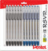 Pentel RSVP Medium Point Pens, 1.0mm - 12 Pack of 6 Black & 6 Blue Ballpoint Pens
