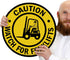 SmartSign SF-0098-FO-17 "Caution - Watch For Forklifts" Anti Slip Adhesive Floor Sign | 17" x 17" Black on Yellow
