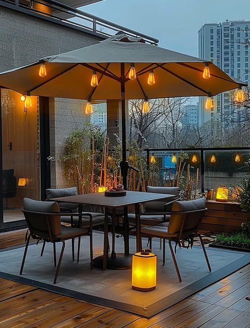 50ft: ST38 Bulbs 3 Outdoor Patio String Lights LED Shatterproof Modes Button Control - Waterproof Connectable Lights
