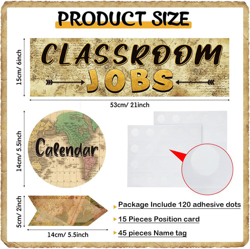 Travel The Map Classroom Jobs Bulletin Board Set Classroom Helpers Charts Teacher's Helper Chalkboard Wall Decor for Classroom Bulletin Board Decorations by Pajean