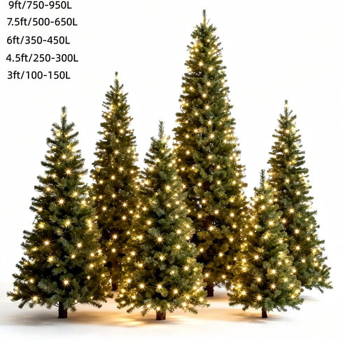 150 50 LUCKY SHINE LED Warm White Christmas Lights, UL Certified FT Green Wire String Lights, for Indoor and Outdoor
