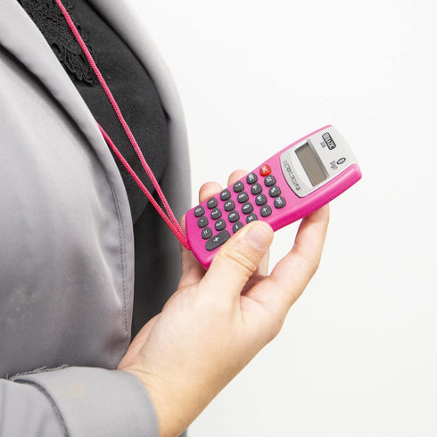 BAZIC Pocket Size Calculator, 8-Digit with Neck String, LCD Display, Small Standard Function Electronics, 6-Pack