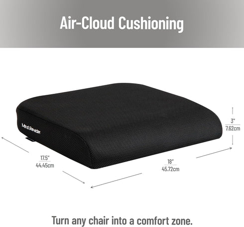 Mind Reader Air-Cloud Seat Cushion, Ergonomic Support for Posture, Pressure Relief, and Pain Reduction, Portable