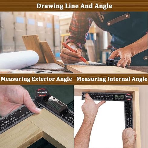 Digital Angle Finder Protractor, 7inch/200mm Angle Measuring Tool for Woodworking/Carpenter/Construction (2 Batteries