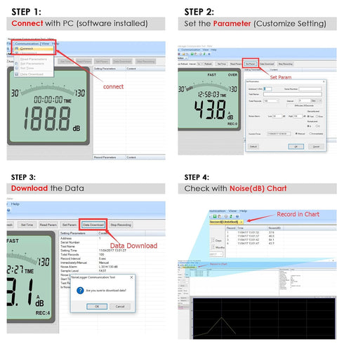 Decibel Meter Sound Level Meter with CD Software, Audio Noise Measuring Range 30 – 130 dB