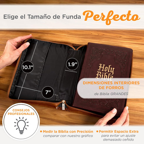 Forro para Biblia Yo se Los Planes Jeremiah 29:11, Grande, Christian Art Gifts, Dos Tonos Marrón