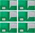 Plastic Pocket Folders, Heavy Duty Durable Poly, 2 Pocket Folder with 3 Prong Fasteners and Business Card Slot (Green)