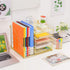 Marbrasse Rose Gold Desk Organizer - 5-Tier Paper Letter Tray with Drawer and 2 Pen Holder, Mesh Desktop Storage