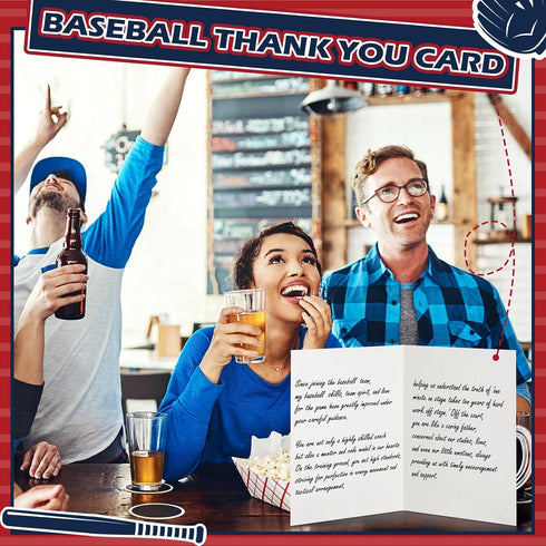 MotiMind 6 Pack 8.5x11 Inch Jumbo Thank You Card for Baseball Coach with Envelopes Thank You Cards Gifts from the Team