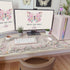 iCasso Set,Large Desk Mat Mouse Pad with Wrist Rest,Ergonomic Keyboard Wrist Support for Women,Girly Floral Computer