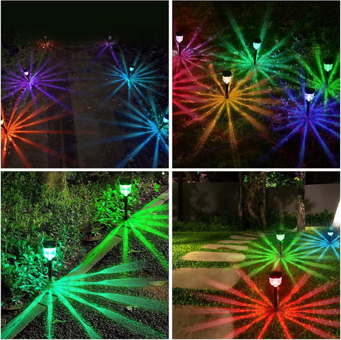 IP65 SMY Lighting Solar Outdoor Path Lights, Color Changing Waterproof Auto On/Off Solar Landscape Pathway LED Lights