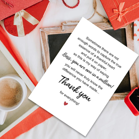 RYYike Thank You Card for Boss, Boss's Day Appreciation Card from Employee Staff, Birthday Cards for Bosses Leader