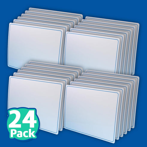 Flipside Products 9" x 12" Two-Sided Plain Dry Erase Learning Mat, Flexible Education Learning, 24 Pack