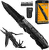 RoverTac Pocket Knife Tactical Folding Multi Tool Survival Camping Knife with Pliers, Can Opener, 9-Pack